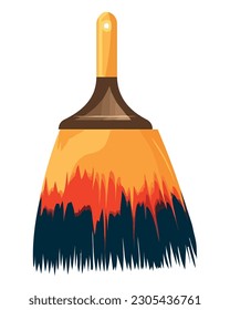 colored paintbrush design over white