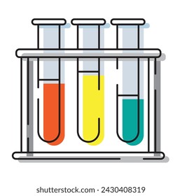 Colored pair of test tubes Medicine icon Vector illustration