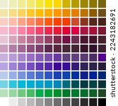 Colored palette design.Vector color tone background. color gradation in square grid