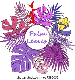 Colored palm leaves.