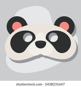 Colored panda bear carnival mask Festival Vector illustration