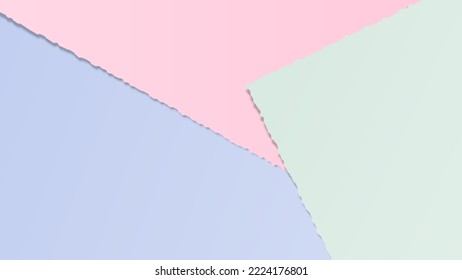 Colored paper background with geometric shapes in pastel colours