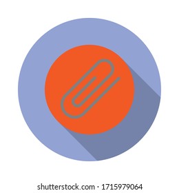farbiges Papierclip langes Schattensymbol. Einfache Vektorillustration von Web-Icons für i und ux, Website oder mobile Applikationen