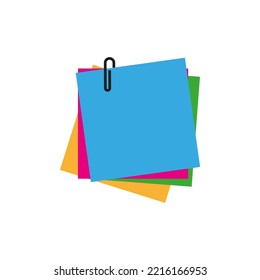 colored paper clip. Text message. Important reminder. Vector illustration. stock image. 