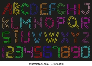 ?phabet of colored paper clips