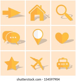 colored paper icons. set of vector icons. eps10