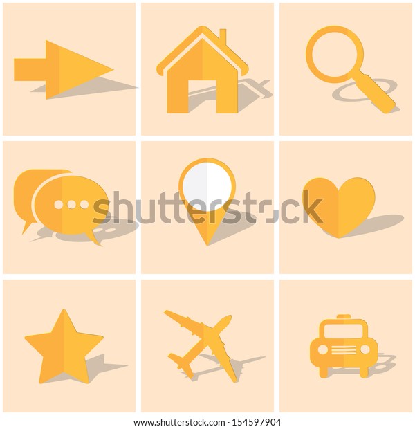 colored paper\
icons. set of vector icons.\
eps10