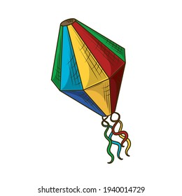colored paper lantern icon isolated