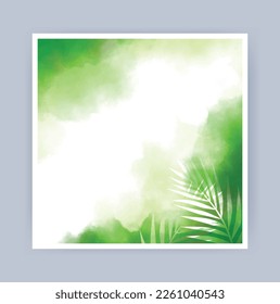 Colored paper made with watercolor paint with palm leaf texture
