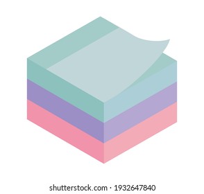 colored paper notes isolated icon
