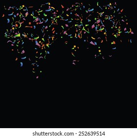 Colored paper on  the black background. Vector 