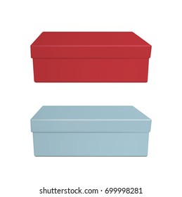 Colored paper or plastic box with lid.