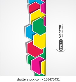 colored paper polygonal shape with shadow effect  business presentation