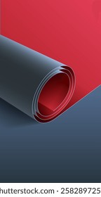 Colored paper rolled into a roll. Vector illustration. Sketch for creativity.