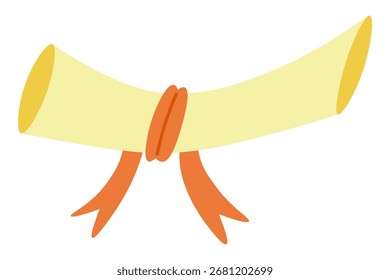Rollo de papel coloreado con cinta roja en estilo doodle en Vector Elementos para decoración Diseño de postal Imprimir fondo de póster de pegatina