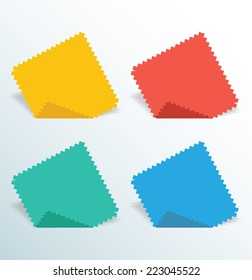 Colored paper with serrated place for text