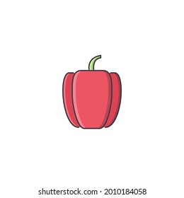 colored paprika icon design vector