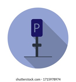 colored parking place long shadow icon. Simple color vector of web icons for ui and ux, website or mobile application