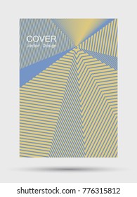 Colored party flyer design with blue hipster digital background. Simple annual report cover trendy background. Halftone texture lines tech shape flyer. Corporate report or party poster template.