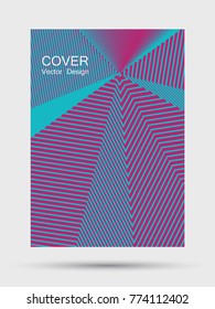 Colored party flyer design with hipster digital background. Laconic annual report cover trendy background. Halftone texture lines folder layout. Corporate report or party poster template