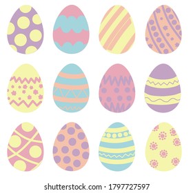 colored pastel delicate painted eggs. decor of eggs for the Easter holiday. Christian celebration of the resurrection of Christ.