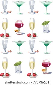 colored pattern of alcoholic beverages