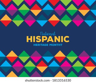 Colored Pattern Background Design, National Hispanic Heritage Month And Culture Theme Vector Illustration