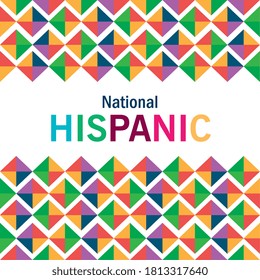 Colored Pattern Background Design, National Hispanic Heritage Month And Culture Theme Vector Illustration