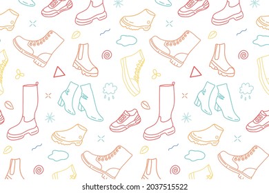 Patrón de color con zapatos, zapatos sin soldadura esquema de patrón