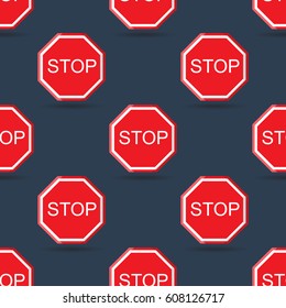 A colored pattern of stop signs.