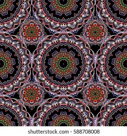 Colored patterns antique. Floral ornament. Vector seamless background.