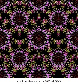 Colored patterns antique. Floral ornament. Vector seamless background.