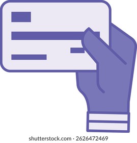 Ícone De Pagamento Colorido. Mão humana com cartão de crédito. Pagamento sem Dinheiro. Conceito de finanças pessoais