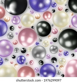 Colored pearls. Abstract vector background.