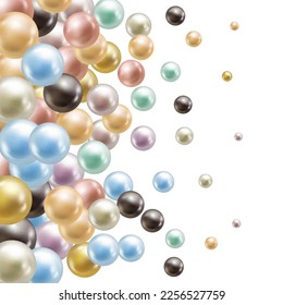 Colored pearls. Abstract vector background.