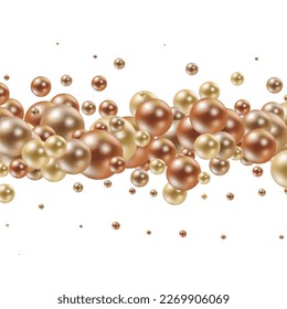 Colored pearls. Abstract vector background. Festive template. gold balls.