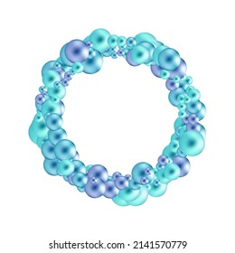 Colored pearls in a circle. Festive background.
 Abstract vector background.