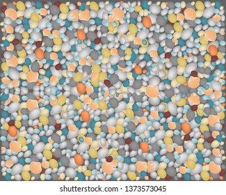 Colored pebbles vector background.