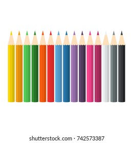 Colored Pencil Design Vector Set for School and Business
