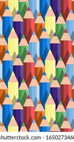 
Colored Pencil Fence Wall Rainbow, Screensaver On The Phone, Pattern, Background Vector