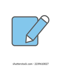 Colored pencil icon illustration. Two tone icon style. suitable for apps, websites, mobile apps. icon related to write. Simple vector design editable