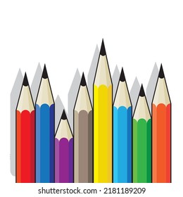 Ilustración de vectores de iconos de lápiz coloreados