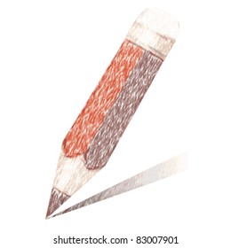 colored pencil isolated on white - pencil sketch