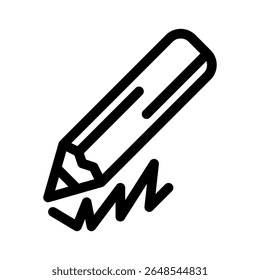 Colored Pencil line icon.School supplies. Simple vector symbol used for school, travel, or education themes. Clean linear design, editable stroke, isolated on white.