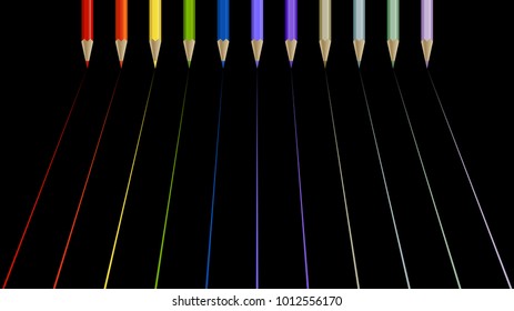 Colored pencil object vector background