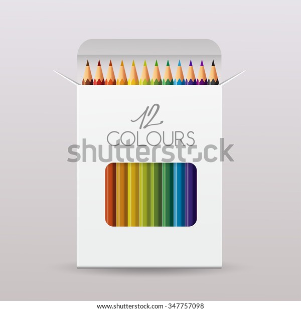 Colored Pencil Packaging Paper Box Vector Stock Vector (Royalty Free ...