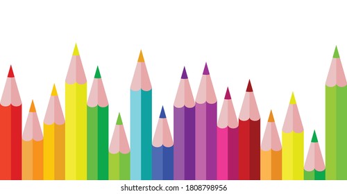 Colored pencil rainbow background vector