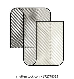 colored pencil silhouette of continuously long sheet vector illustration