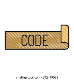 colored pencil silhouette label text of code vector illustration