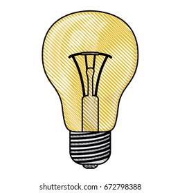 colored pencil silhouette of light bulb icon vector illustration